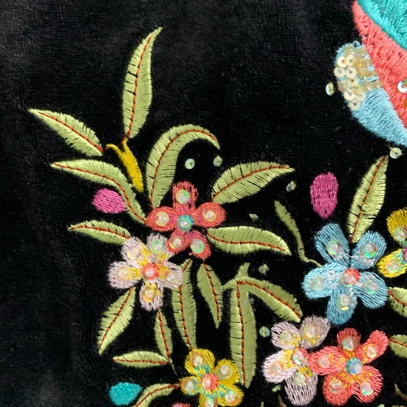 Y2K BCBGMAXAZRIA floral embroidered velour zip - Picture 7 of 9
